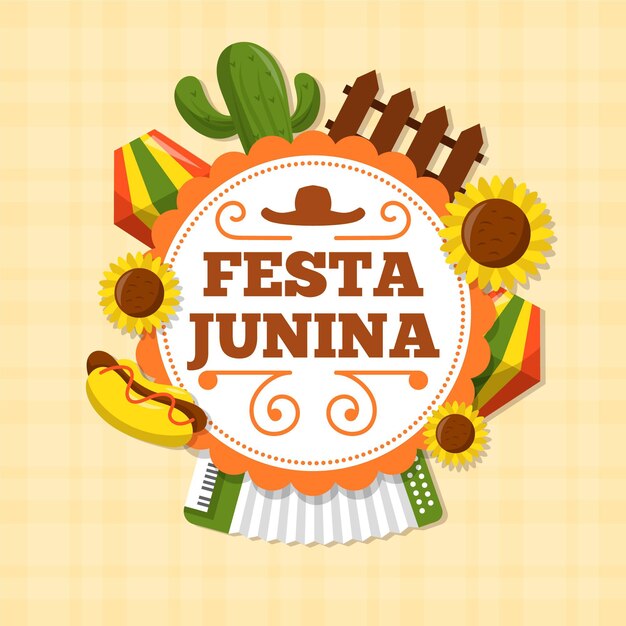Festival de junio evento estilo plano