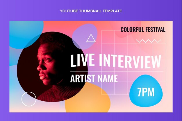 Festival de música colorido degradado miniatura de youtube