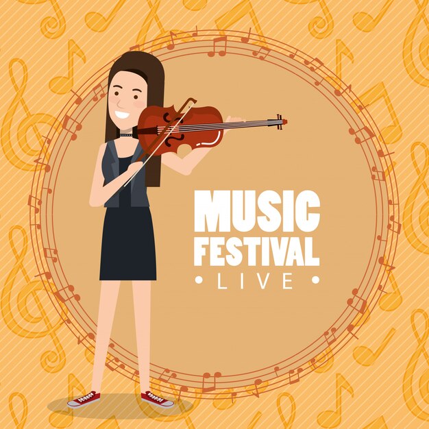 festival de música en vivo con mujer tocando el violín