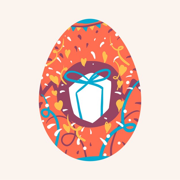 Festival de Pascua pintado vector de huevo