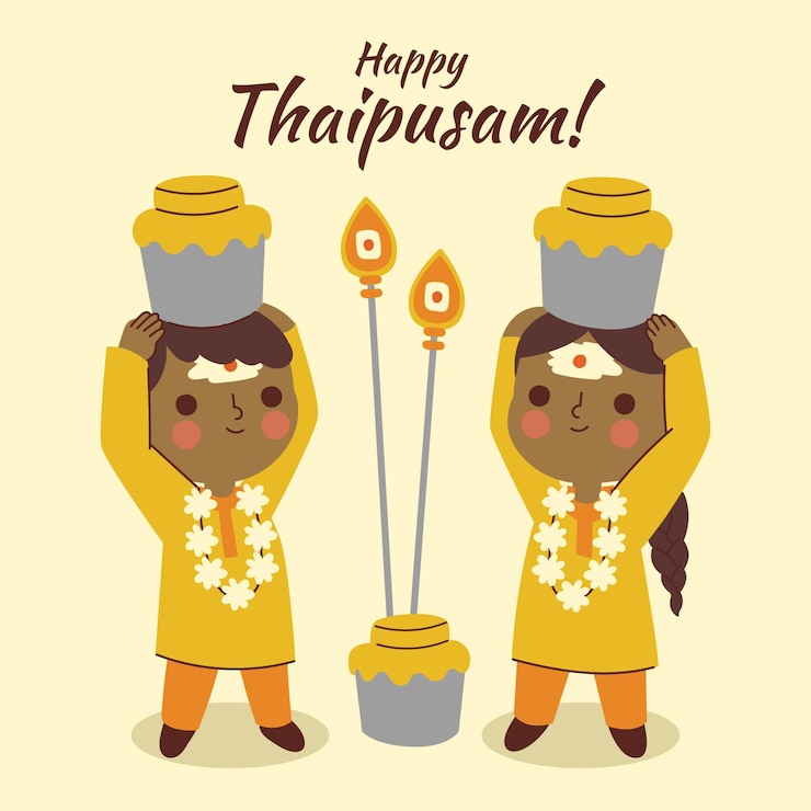 Vector gratuito festival thaipusam dibujado a mano