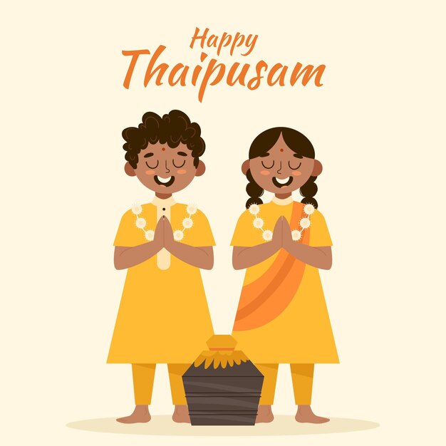 Festival thaipusam de diseño plano