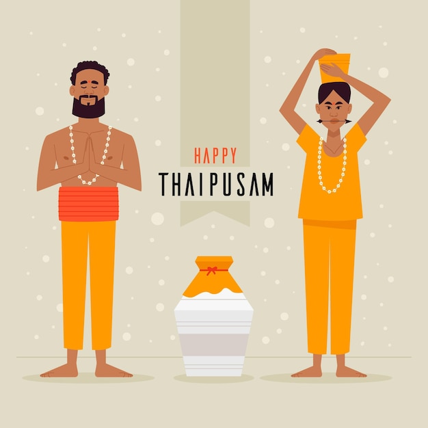 Festival thaipusam de diseño plano