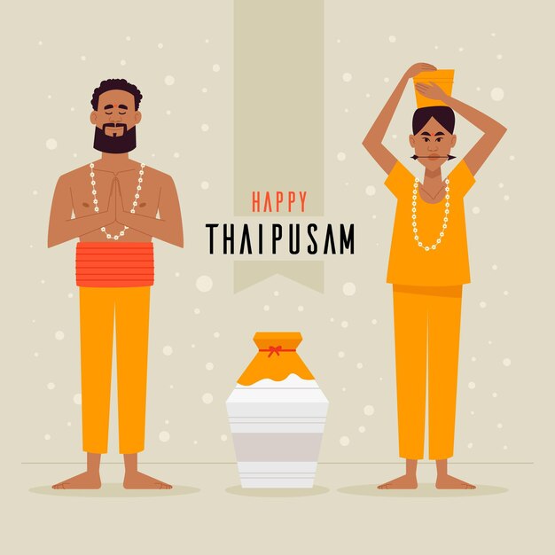 Festival thaipusam de diseño plano