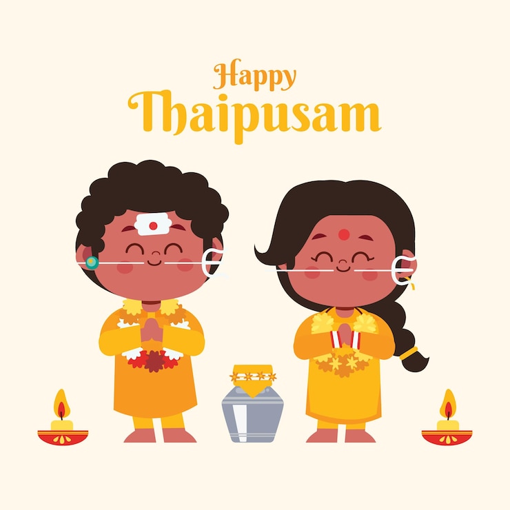 Vector gratuito festival thaipusam de diseño plano