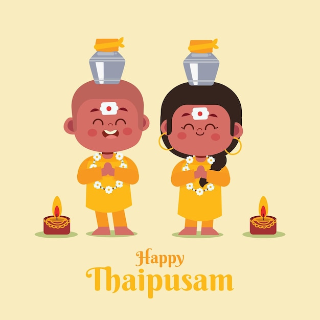 Festival thaipusam de diseño plano