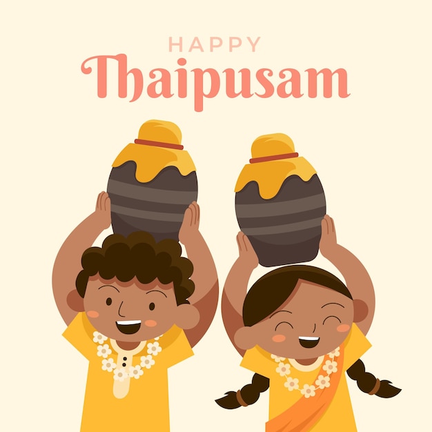 Vector gratuito festival thaipusam de diseño plano