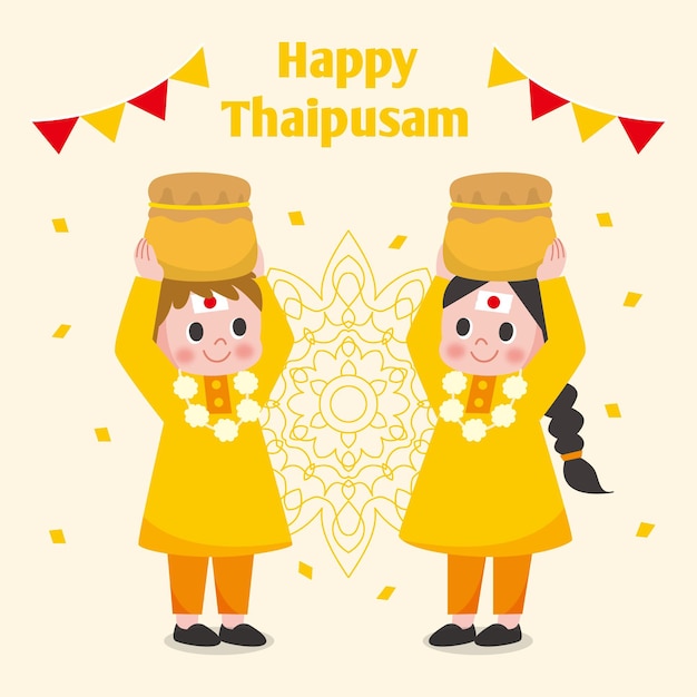 Vector gratuito festival thaipusam de diseño plano