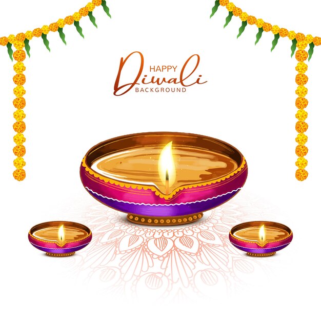 Festival tradicional indio diwali con fondo de tarjeta de lámparas