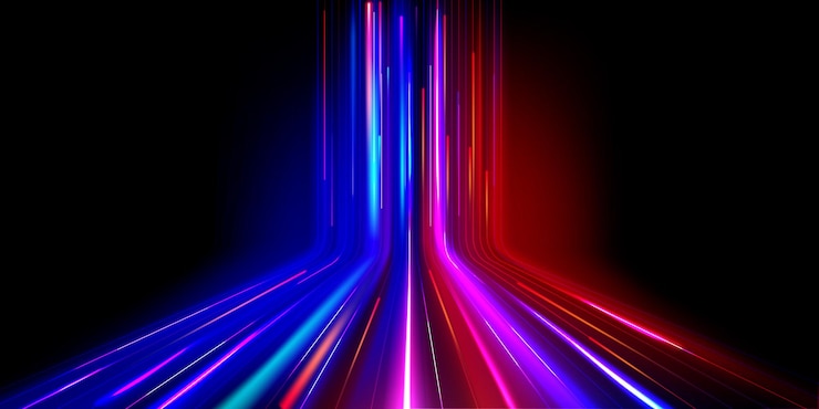 Vector gratuito fibra de neón brillante con efecto de movimiento de alta velocidad