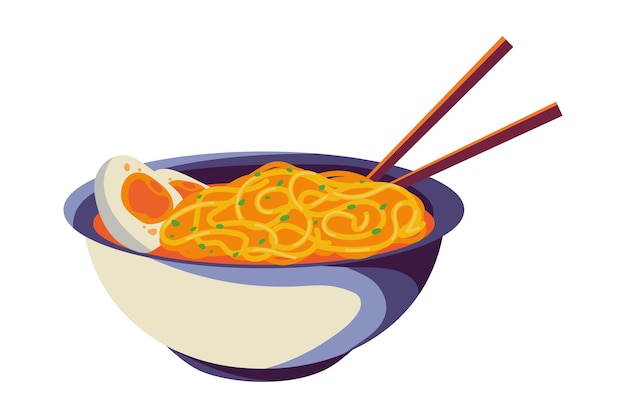 Vector gratuito los fideos japoneses icono de la comida aislado