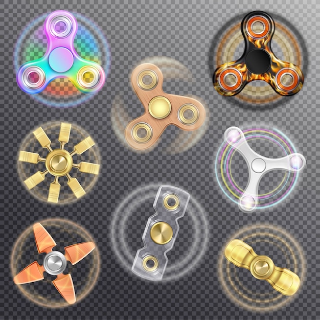 Vector gratuito fidget spinners set