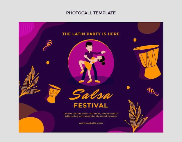 Vector gratuito fiesta de baile latino de diseño plano dibujado a mano