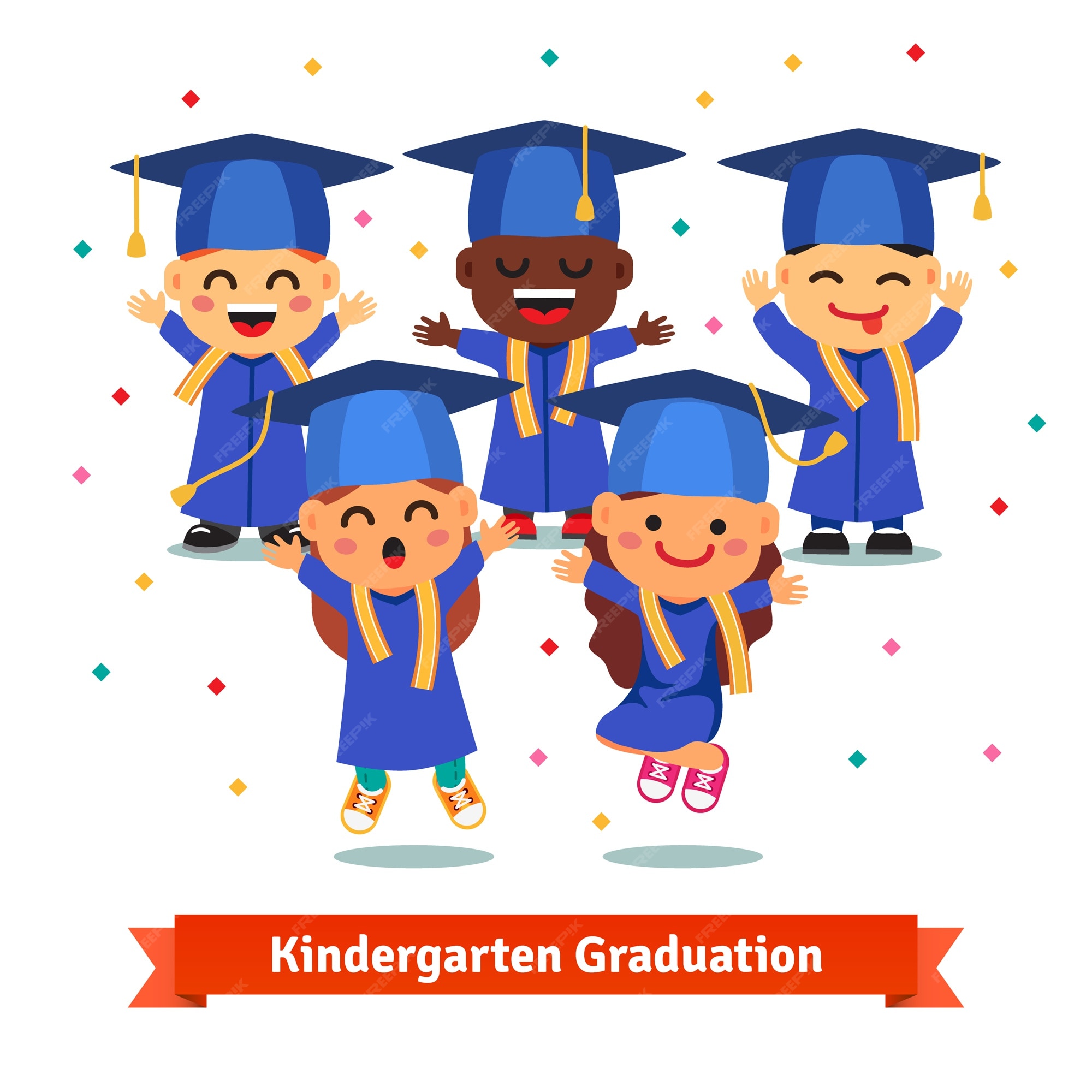 Fiesta de graduación de kindergarten | Vector Gratis Fiesta de graduación de kindergarten | Vector Gratis