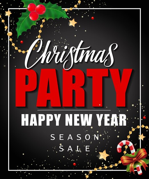 Fiesta de Navidad y Letras de venta de temporada
