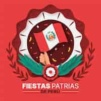 Vector gratuito fiestas patrias de peru ilustración en estilo papel