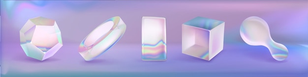 Figura de vidrio abstracta con efecto holograma