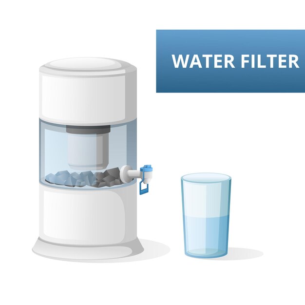 Filtro de agua de dibujos animados