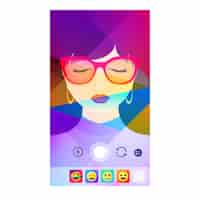 Vector gratuito filtro de instagram de personaje femenino