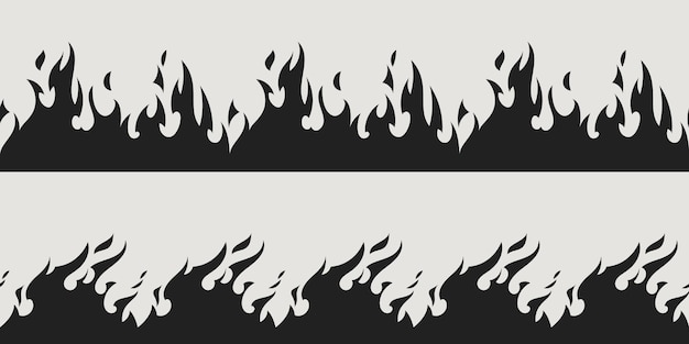 Fire border silhouette patterns