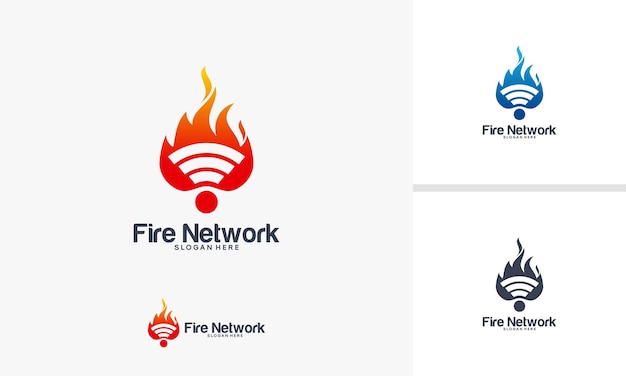 Fire network logo diseños concepto vector ilustración