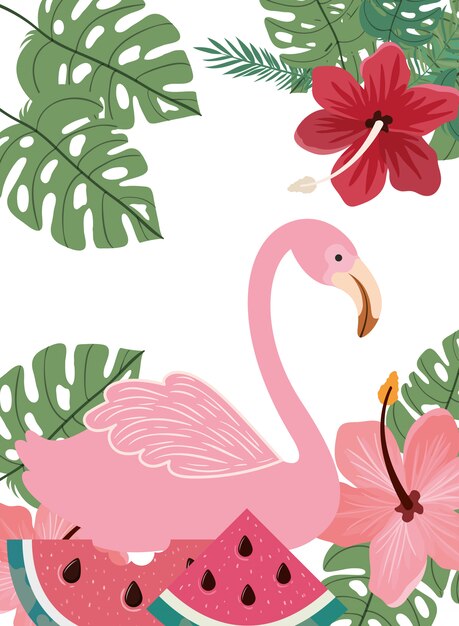 flamenco con flores de verano