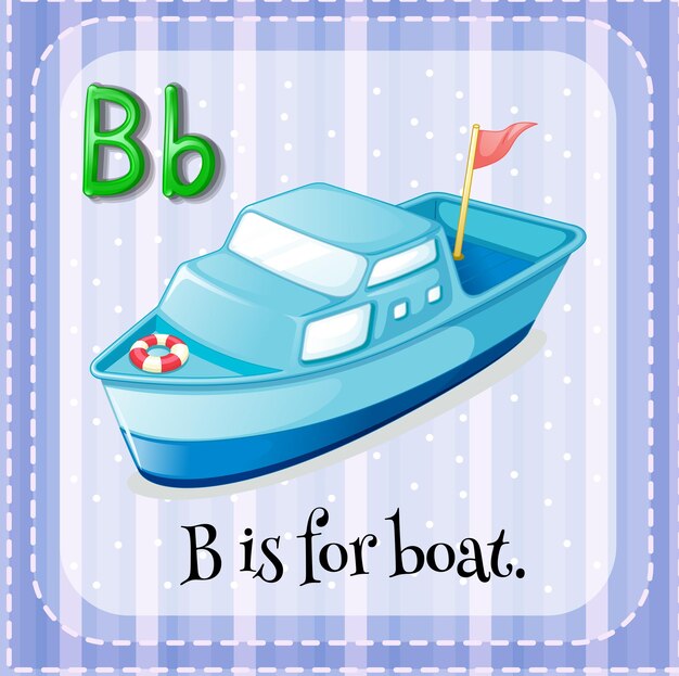 Flashcard letra B es para barco