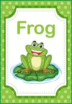 Flashcard de vocabulario con la palabra frog