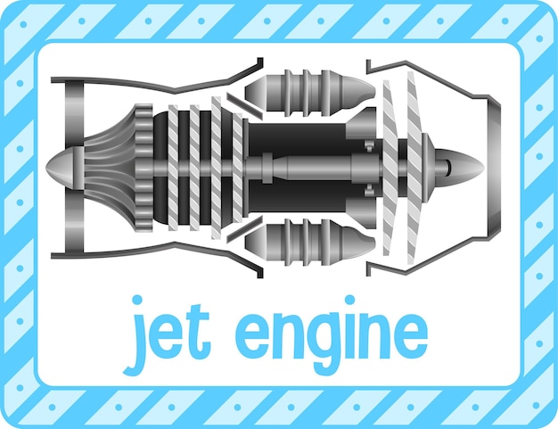 Flashcard de vocabulario con word jet engine