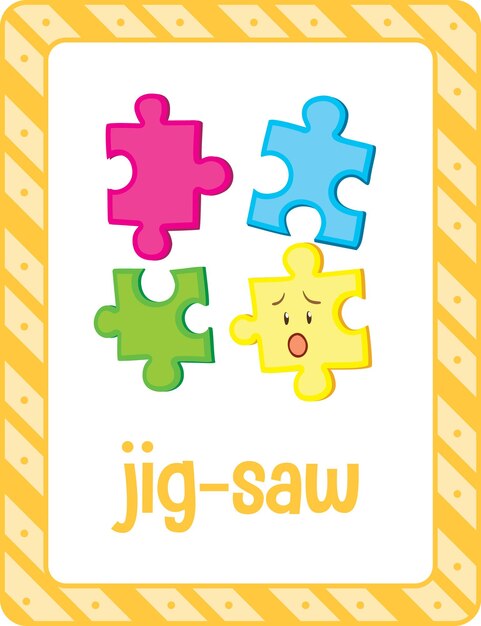 Flashcard de vocabulario con word Jig-saw