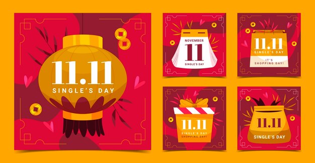 Flat 11.11 colección de publicaciones de instagram del día de compras
