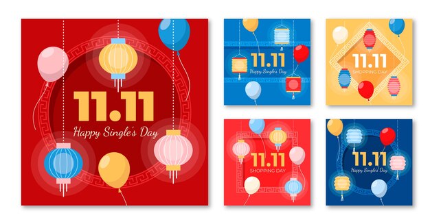 Flat 11.11 colección de publicaciones de instagram del día de compras