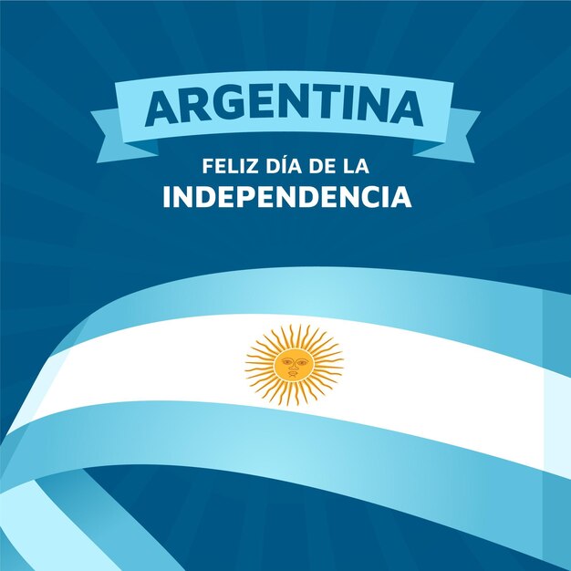 Flat 9 de julio - declaracion de independencia de la argentina illustration