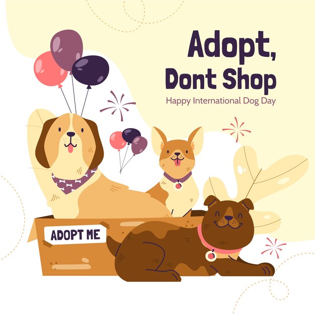 Flat adoptar una ilustración de perro