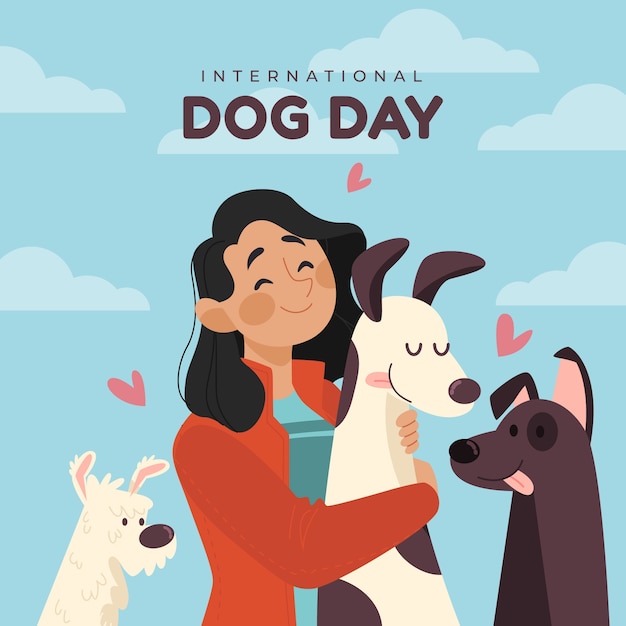 Flat adoptar una ilustración de perro