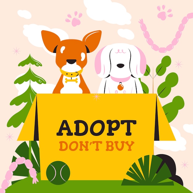 Flat adoptar una ilustración de perro