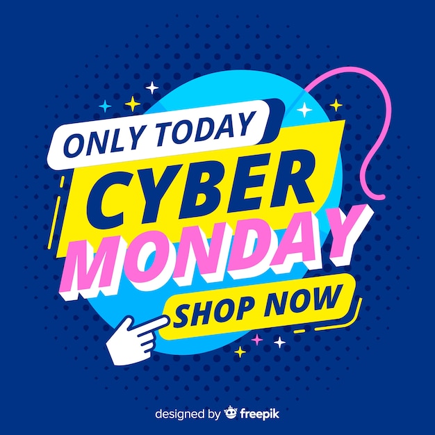 Vector gratuito flat cyber lunes las compras en línea