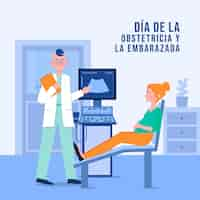 Vector gratuito flat dia internacional de la obstetricia y la embarazada illustration