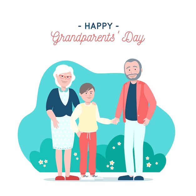 Flat día nacional de los abuelos usa Vector Gratis