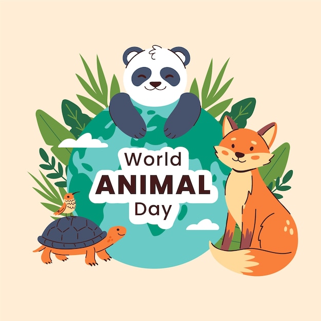 Vector gratuito flat illustration for world animal day celebration
