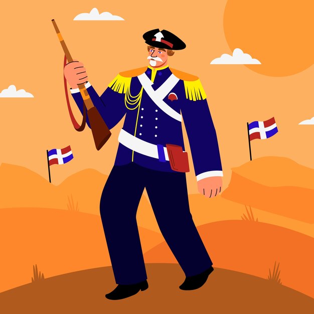 Flat natalicio de juan pablo duarte ilustración