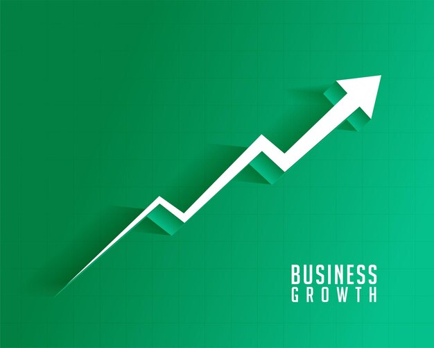 flecha de crecimiento empresarial 3d moviéndose hacia arriba