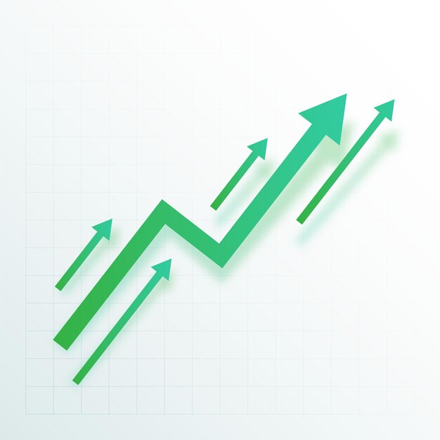flecha de crecimiento del negocio corporativo que muestra una tendencia ascendente