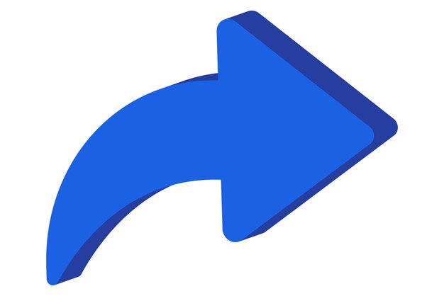 Flecha derecha para compartir degradado 3D