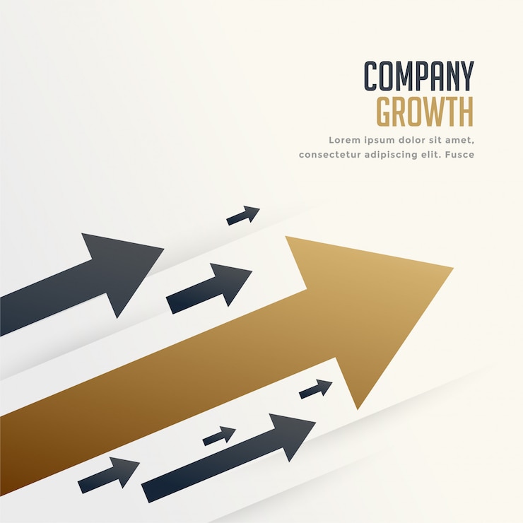 Vector gratuito flecha líder para el fondo del concepto de crecimiento de marca de la empresa