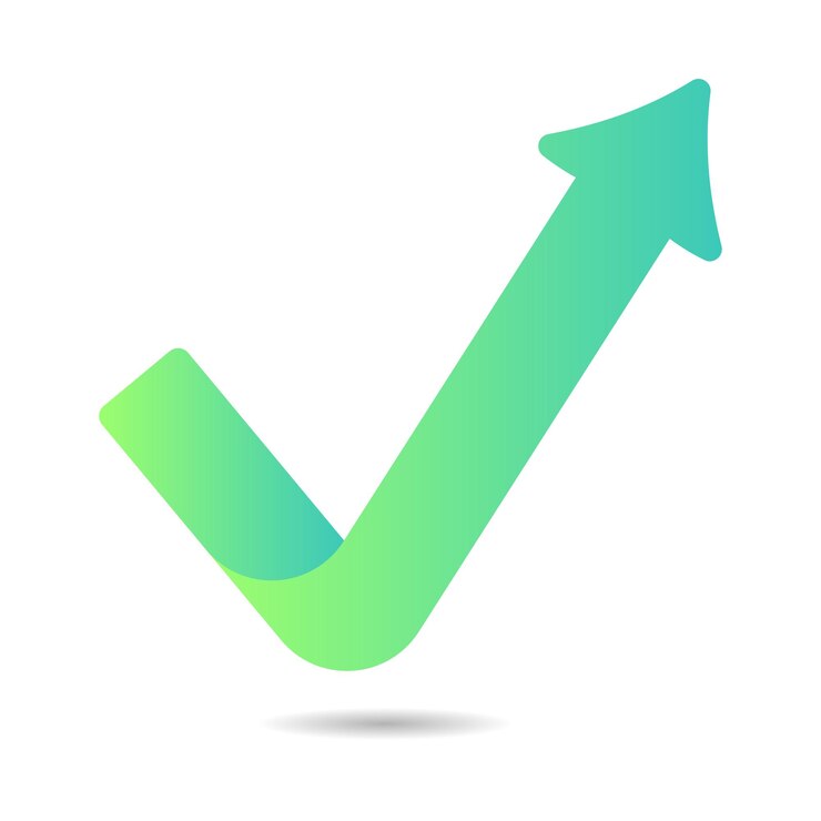 Vector gratuito flecha de marca de verificación de degradado