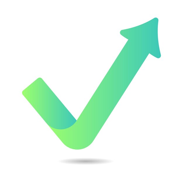 Flecha de marca de verificación de degradado