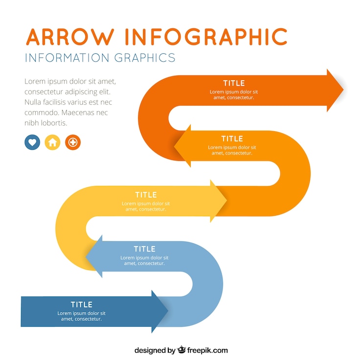 Vector gratuito flecha de la plantilla de color infografía