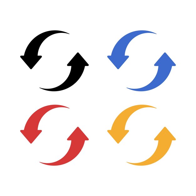 Flechas de ciclo de varios colores