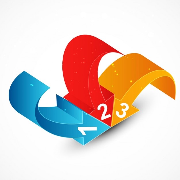 Vector gratuito flechas de colores en 3d